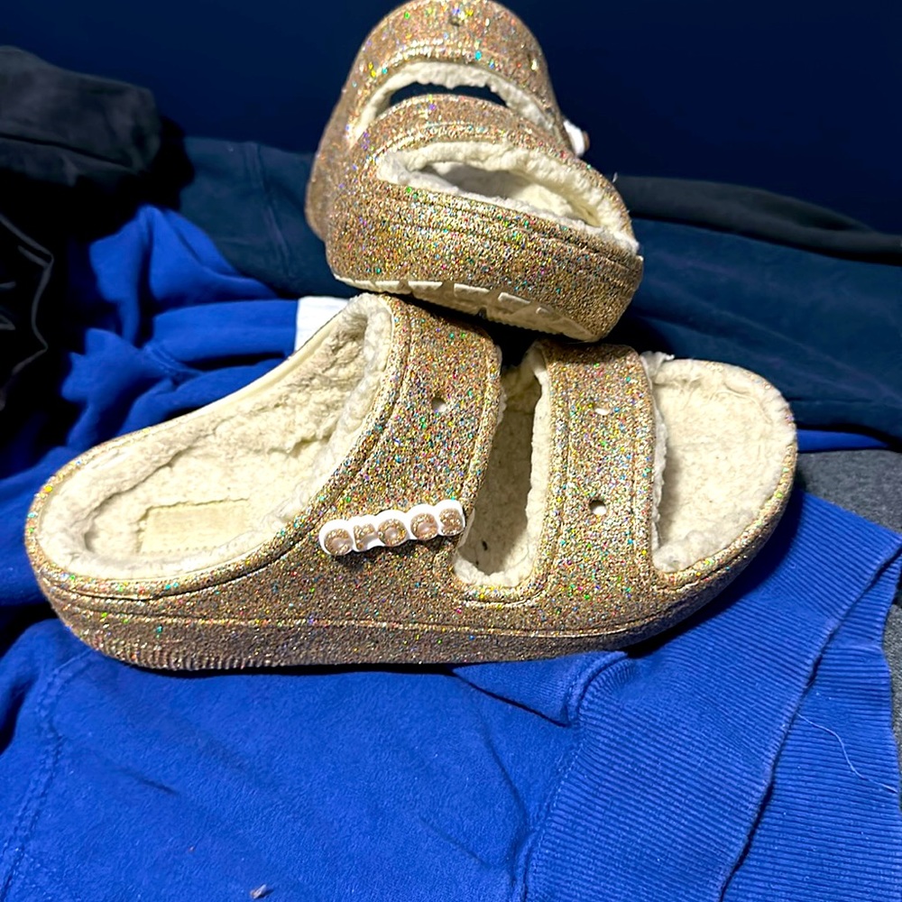 Glitter gold slides